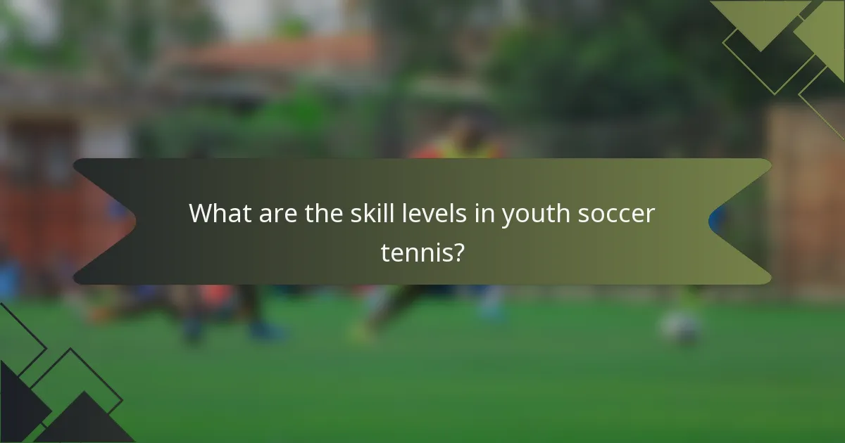 What are the skill levels in youth soccer tennis?